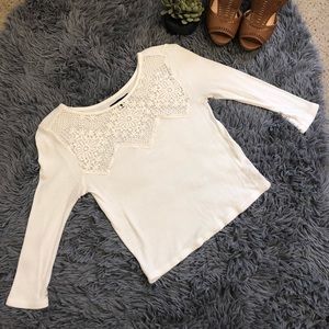 American Eagle shirt with lace design